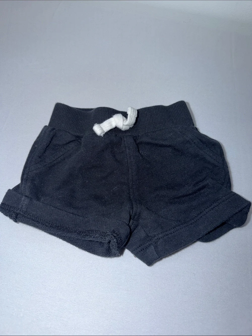 Carter's Black Knit Drawstring Shorts with White Tie